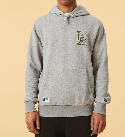 New Era Hoodie - Los Angeles Dodgers - Gråmelerad New Era Hoodie - Los Angeles Dodgers - Gråmelerad