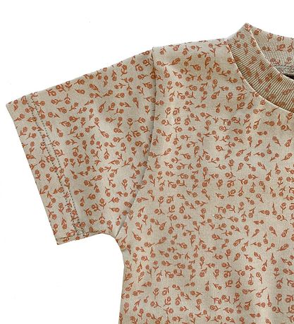 Gro T-Shirt - Norr - Light Grey Green w. Flowers
