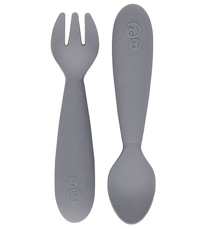 EzPz Cutlery - 2-Pack - Silicone - Grey EzPz Cutlery - 2-Pack - Silicone - Grey