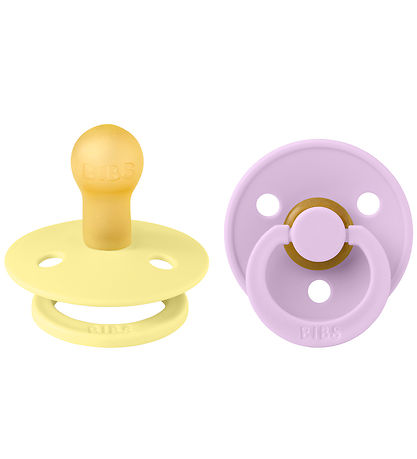 BIBS Colour Pacifiers - 2-Pack - Size 1 - Round - Sunshine/Viole BIBS Colour Pacifiers - 2-Pack - Size 1 - Round - Sunshine/Viole