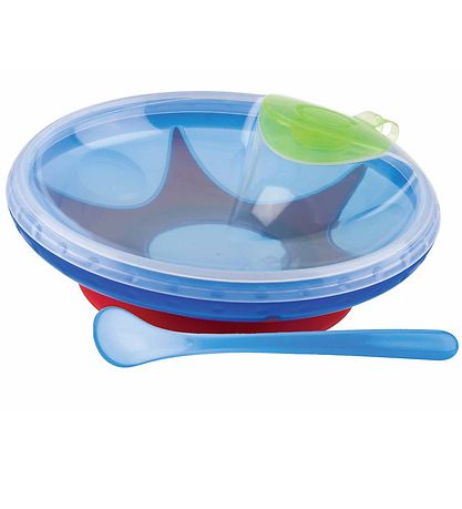 Nuby Varmeskål w. Spoon - Blue