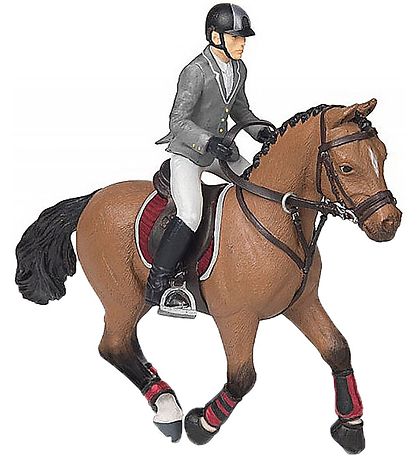 Papo Springhest w. Rider - L: 15 cm