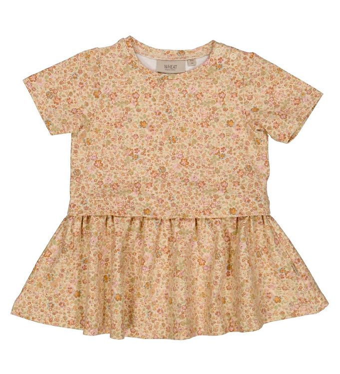 Wheat Klänning - Knappt Beige Small Blommor