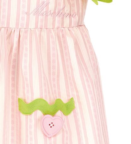 Moschino Robe - Rose à Rayures/Vert Fluo