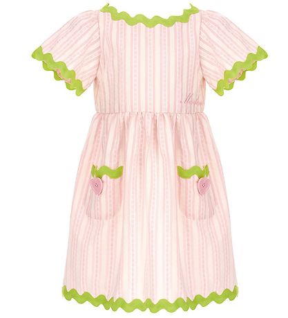 Moschino Robe - Rose à Rayures/Vert Fluo