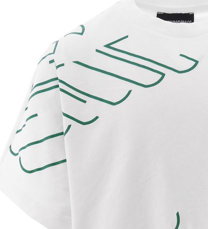 Emporio Armani T-skjorte - Hvit m. Grønn