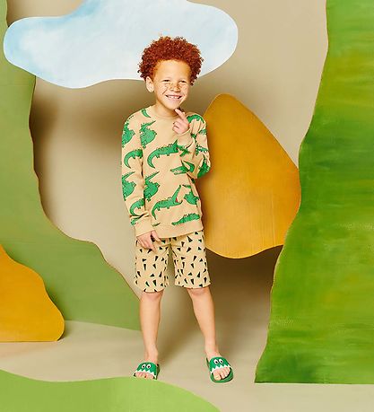 Stella McCartney Kids Sweat Shorts - Beige/Black w. Print Stella McCartney Kids Sweat Shorts - Beige/Black w. Print