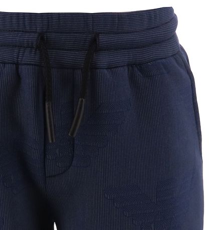 Emporio Armani Shorts - Navy Striped w. Logos Emporio Armani Shorts - Navy Striped w. Logos