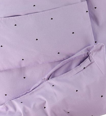 Design Letters Bedding - Junior - 100x140 cm - Purple w. Hearts