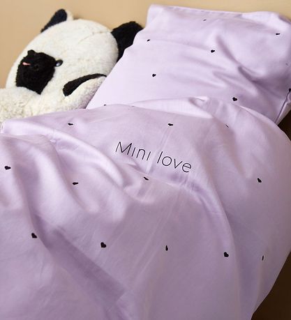 Design Letters Bedding - Junior - 100x140 cm - Purple w. Hearts