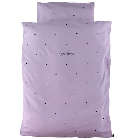 Design Letters Bedding - Junior - 100x140 cm - Purple w. Hearts