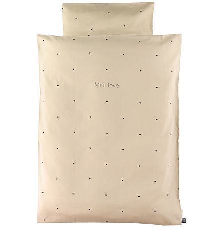 Design Letters Bettwäsche - Junior - 100x140 cm - Beige m. Herze