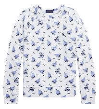 Sweat-shirt Polo Ralph Lauren - Classiques - Blanc/Bleu av. Voil