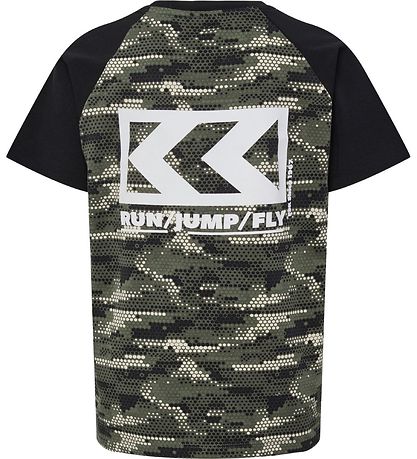 Hummel T-shirt - hmlFSK Flight - Green/Black Hummel T-shirt - hmlFSK Flight - Green/Black