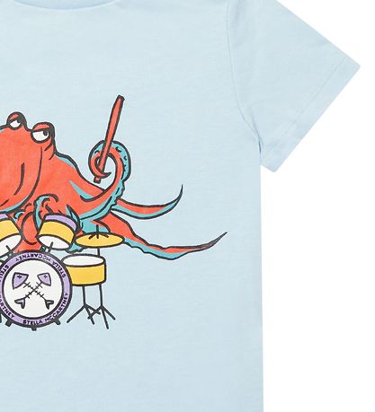 Stella McCartney Kids T-shirt - Light Blue w. Squid Stella McCartney Kids T-shirt - Light Blue w. Squid