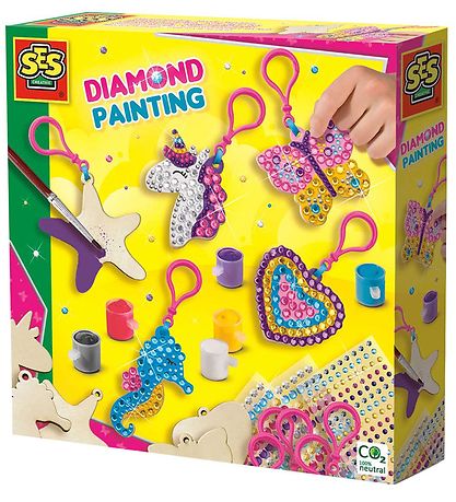 SES Creative Aktivitetsset Set - Måla med diamanter - Nyckelhäng