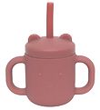 Petit Monkey Cup w. Straws - Silicone - 175 mL - Mahogany Rose