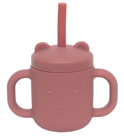 Tasse av. Paille Petit Monkey - Silicone - 175 ml - Mahogany Ros Tasse av. Paille Petit Monkey - Silicone - 175 ml - Mahogany Ros