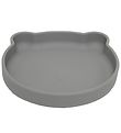 Petit Monkey Plate w. Suction Cup - Silicone - Pewter Green Petit Monkey Plate w. Suction Cup - Silicone - Pewter Green