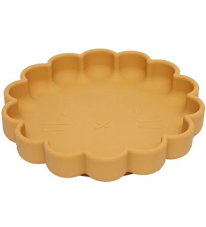 Petit Monkey Plate w. Suction Cup - Silicone - Lion - Ochre Petit Monkey Plate w. Suction Cup - Silicone - Lion - Ochre
