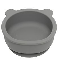 Petit Monkey Bowl w. Suction Cup - Silicone - Bear - Pewter Gree Petit Monkey Bowl w. Suction Cup - Silicone - Bear - Pewter Gree