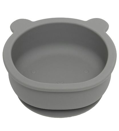 Petit Monkey Bowl w. Suction Cup - Silicone - Bear - Pewter Gree Petit Monkey Bowl w. Suction Cup - Silicone - Bear - Pewter Gree