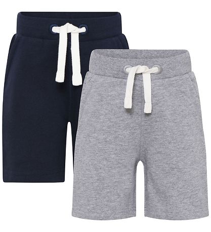 Minymo Shorts - 2-Pack - Grey Melange/Navy Minymo Shorts - 2-Pack - Grey Melange/Navy