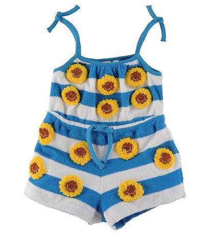 Stella McCartney Kids Summer Romper - Blue/White Striped w. Flow Stella McCartney Kids Summer Romper - Blue/White Striped w. Flow