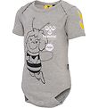 Hummel Bodysuit s/s - Maya The Bee - Grey Melange