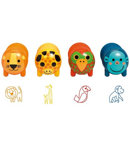 Djeco Stamp Set - 4-Pack - Safari Animals Djeco Stamp Set - 4-Pack - Safari Animals