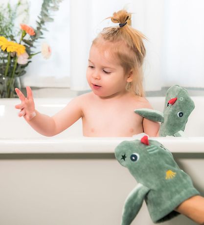 Lilliputiens Baby Wash Glove -2-Pack - Joe - Green