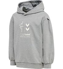 Hummel Hoodie - HmlPrima Bee - Grijs Gevlekt Hummel Hoodie - HmlPrima Bee - Grijs Gevlekt