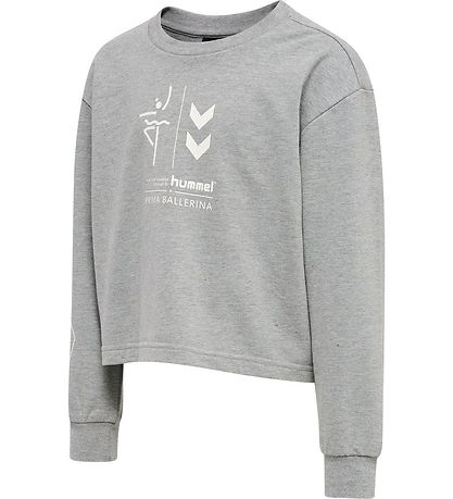 Hummel Sweatshirt - HmlPrima Bee - Cropped - Grey Melange