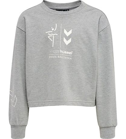 Hummel Sweatshirt - HmlPrima Bee - Cropped - Grey Melange