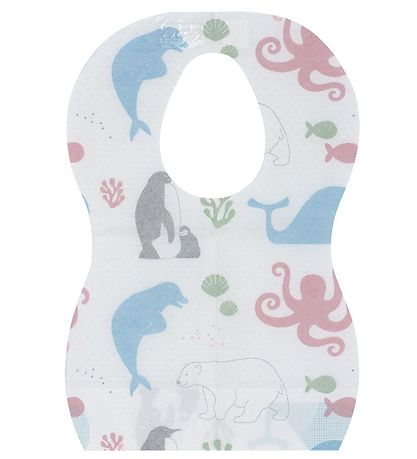 Bavoir jetable Mininor - 3-couches - 10 Pack - Blanc av. Animaux Bavoir jetable Mininor - 3-couches - 10 Pack - Blanc av. Animaux