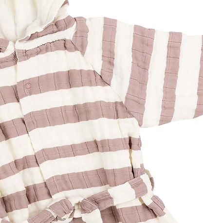 Done By Deer Bathrobe - Stripes - Powder Done By Deer Bathrobe - Stripes - Powder