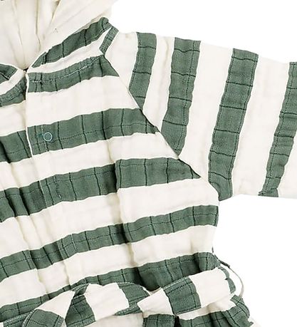 Done By Deer Bathrobe - Stripes - Green