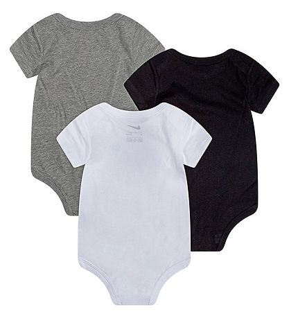 Nike Rompers s/s - Swoosh - 3-pack - Zwart/Wit/Grijs