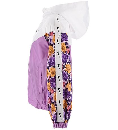 Nike Jacket - Floral Windrunner - White/Purple