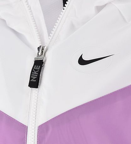 Nike Jacket - Floral Windrunner - White/Purple