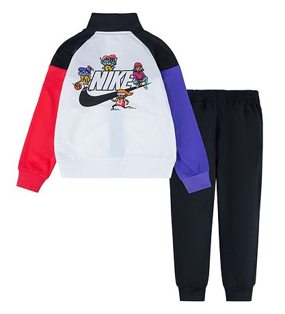 Nike Tracksuit - Cardigan/Trousers - Blocked - Black/Multicolour