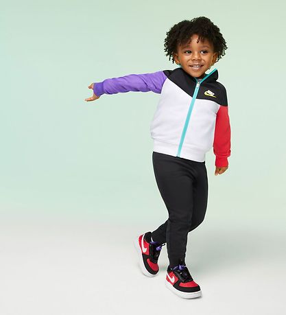 Nike Tracksuit - Cardigan/Trousers - Blocked - Black/Multicolour