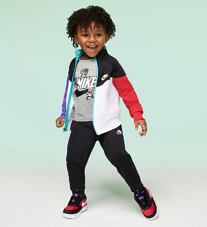 Nike Tracksuit - Cardigan/Trousers - Blocked - Black/Multicolour