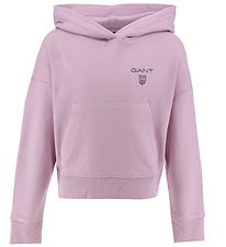 GANT Hoodie - Contrast Shield - Winsome Orchid GANT Hoodie - Contrast Shield - Winsome Orchid