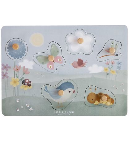 Little Dutch Jigsaw Puzzle - Wood - Flowers & Butterflies Little Dutch Jigsaw Puzzle - Wood - Flowers & Butterflies