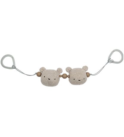 Smallstuff Pram Chain Chain - Bear - Sandy/Grey