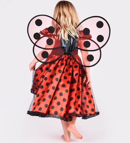 Den Goda Fen Kostuum - Lieveheersbeestje m. Vleugels - Rood