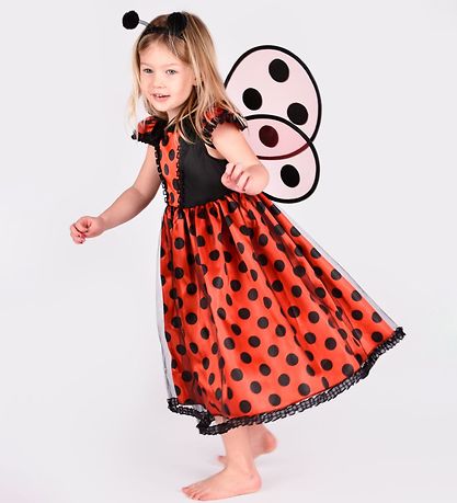 Den Goda Fen Kostüm - Mariehøne m. Flügel - Rot Den Goda Fen Kostüm - Mariehøne m. Flügel - Rot