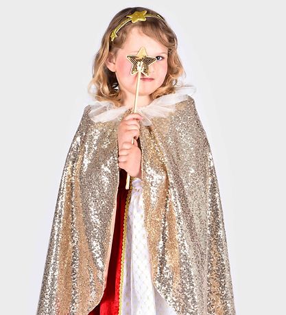 Den Goda Fen Costume - Guldkappe w. Magic Wand/Headband