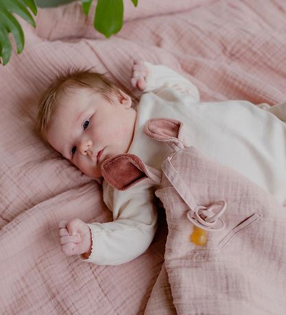 BIBS Comfort Blanket - 40x40 cm - Kangaroo - Blush/Woodchuck